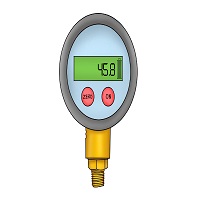 Pressure dial gauge with digital display